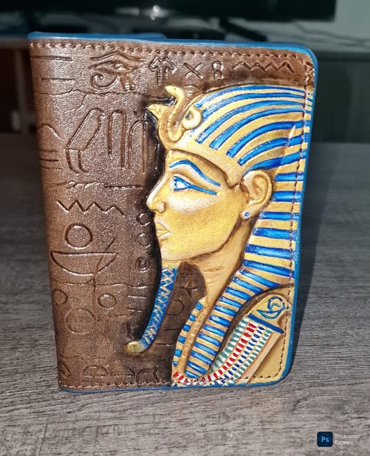 handgemaakte- echt leer-paspoort dekking-