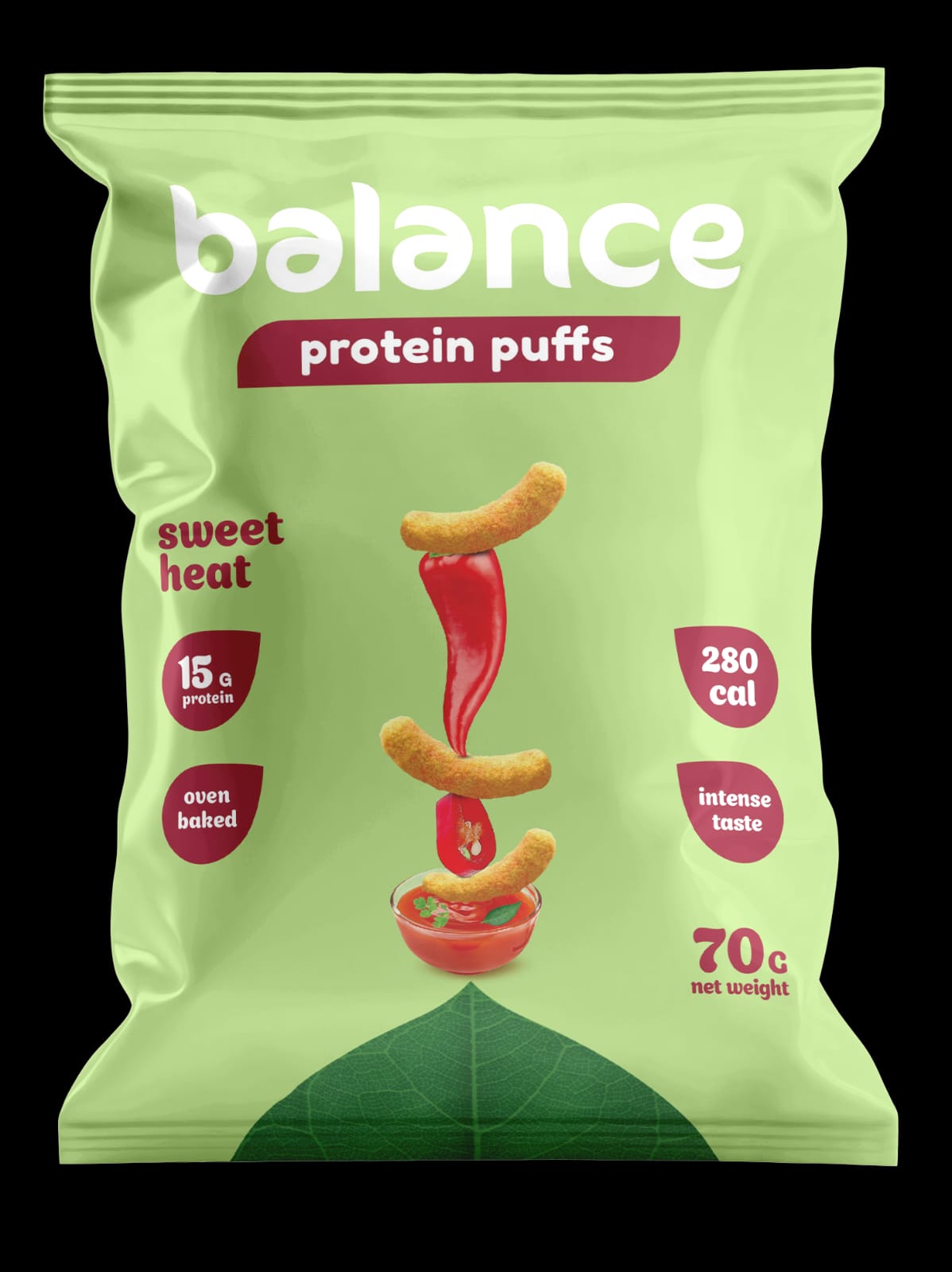 balance-15 protein gram-puffs sweet heat-10x70 gram-baked oven