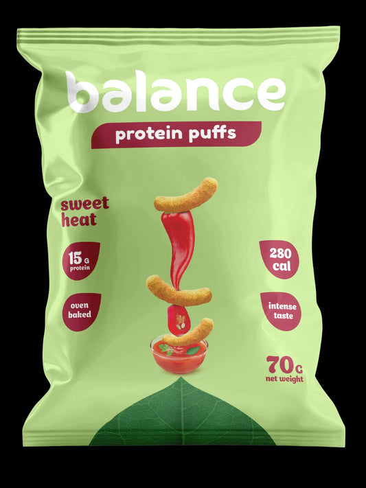 balance-15 protein gram-puffs sweet heat-10x70 gram-baked oven