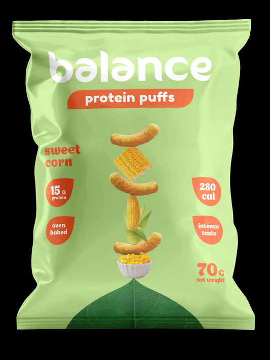 balance-protein 15 gram- baked oven-puffs-sweet corn-  10X 70 gram